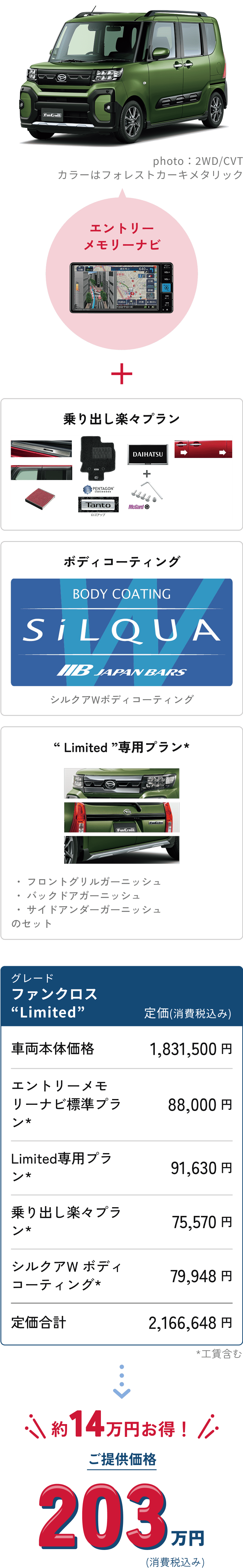 Tanto Fun Cross　ファンクロス” Limited　約14万円お得!